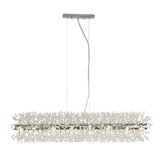 SEARCHLIGHT SUNBURST 16Lt Bar Pendant - Chrome Metal & Crystal Beads