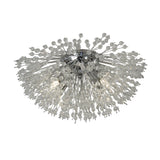 SEARCHLIGHT Sunburst 4Lt Flush - Chrome Metal & Crystal Beads