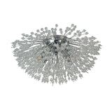 SEARCHLIGHT Sunburst 4Lt Flush - Chrome Metal & Crystal Beads