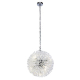 SEARCHLIGHT SUNBURST 7Lt Pendant - Chrome Metal & Crystal Beads