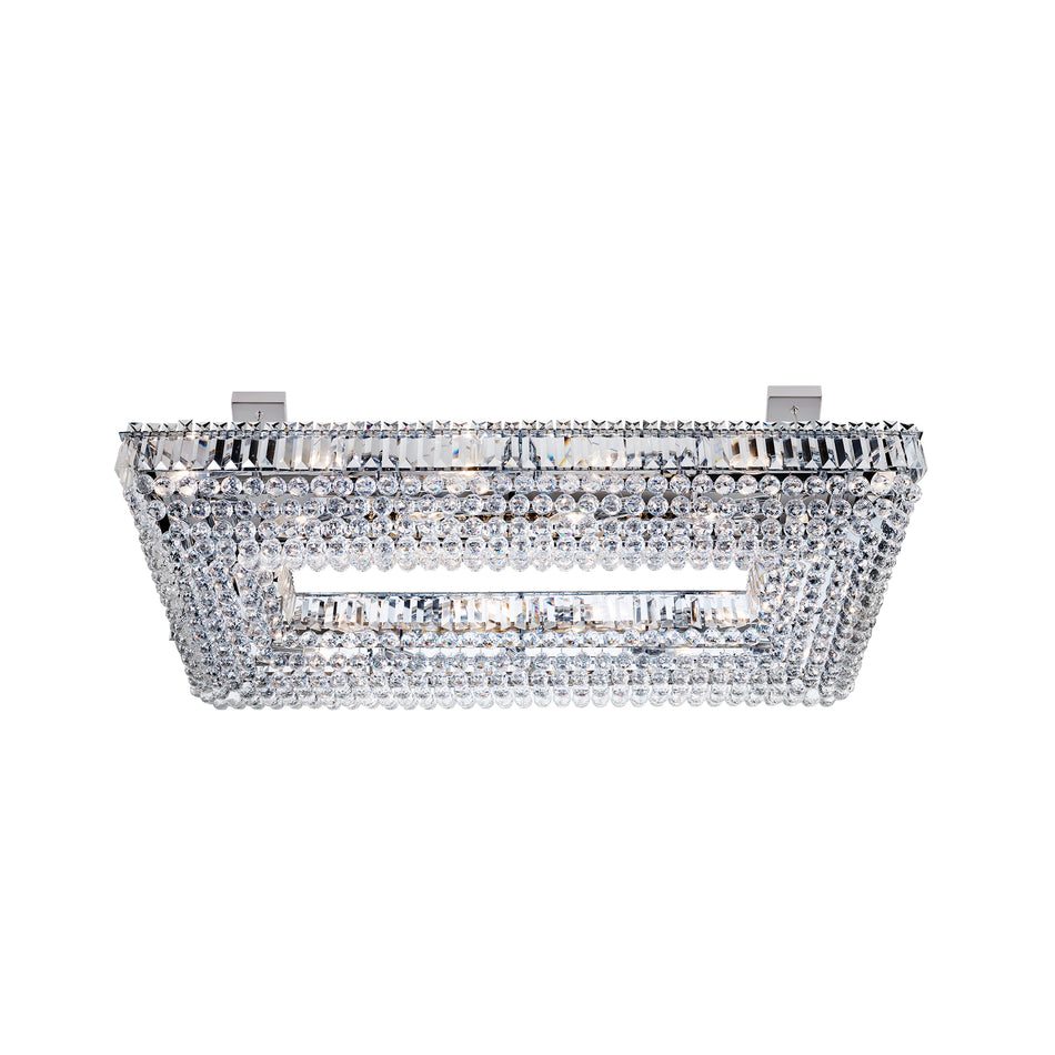 VESUVIUS 26Lt Pendant - Chrome Metal & Clear Crystal