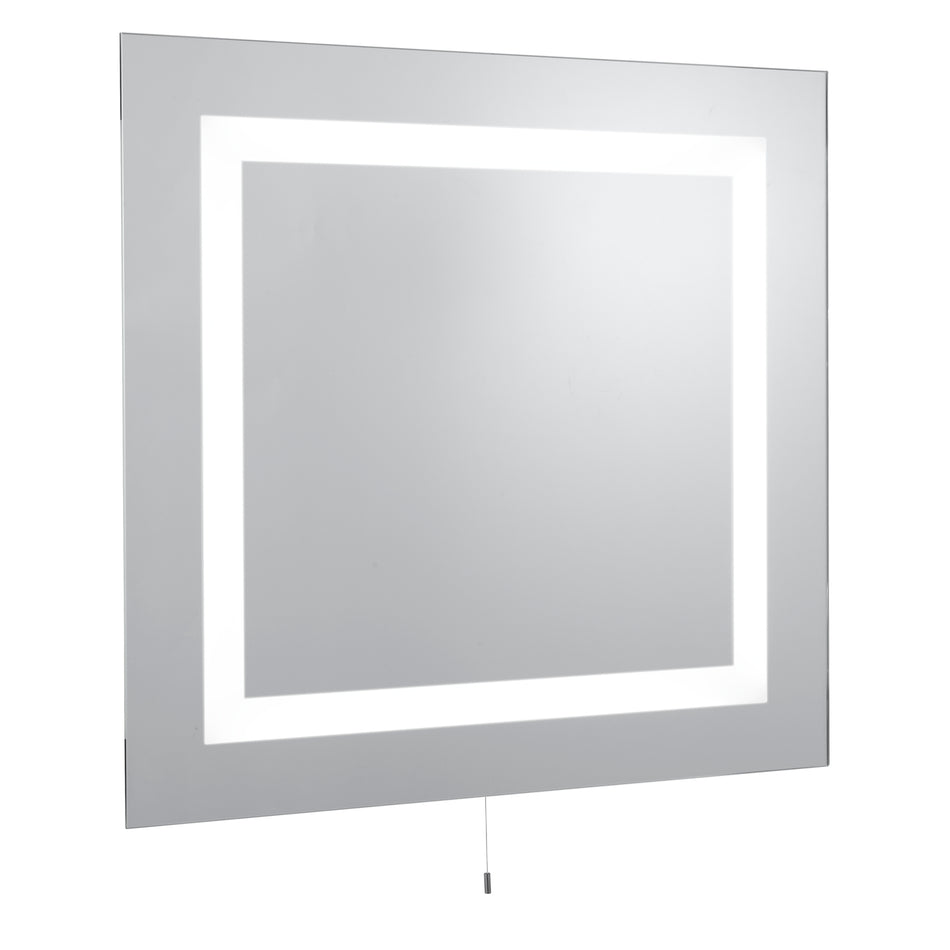 LED Bathroom Mirror - Chrome Metal & Mirrored Glass