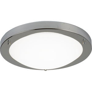 SEARCHLIGHT GENEVA Flush - Satin Silver Metal & Opal Glass