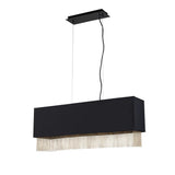 SEARCHLIGHT Fringe 4Lt Ceiling Pendant - Black Shade & Gold Chain