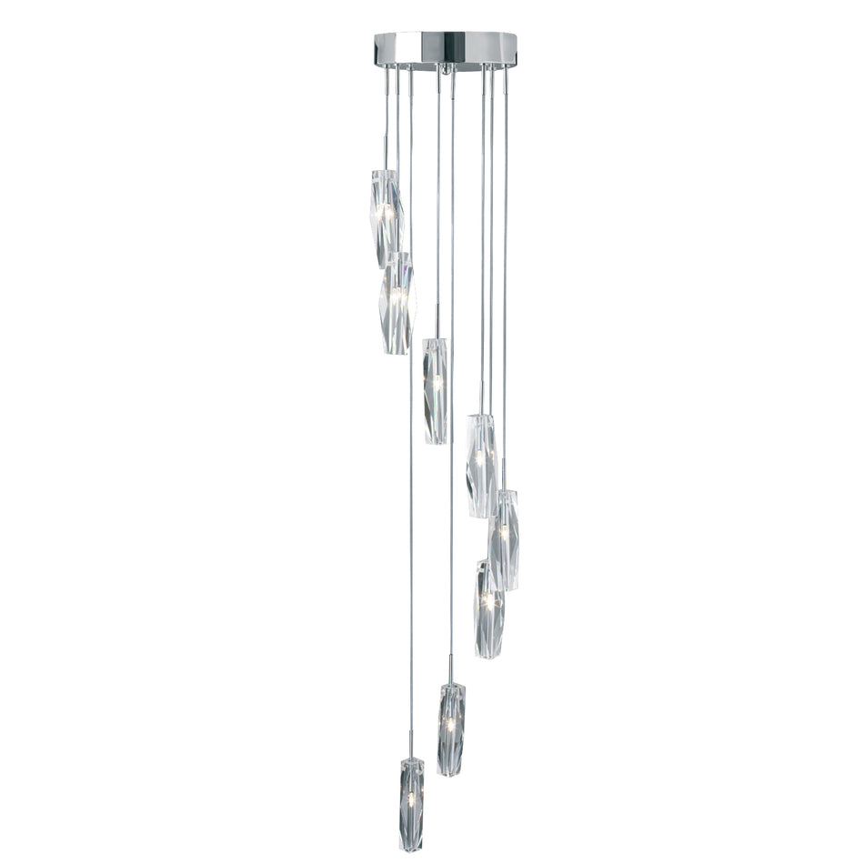 SEARCHLIGHT SCULPTURED ICE 8Lt Multi-Drop Pendant