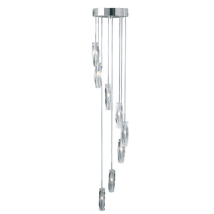 SEARCHLIGHT SCULPTURED ICE 8Lt Multi-Drop Pendant