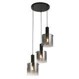 SEARCHLIGHT Sweden 3Lt Multi-Drop Pendant - Black Metal & Smoked Glass Item