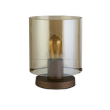 SEARCHLIGHT Sweden 1Lt Table Lamp, Mocha Metal with Amber Glass