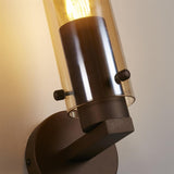 SEARCHLIGHT Sweden II 1Lt Wall Light - Mocha Metal & Amber Glass