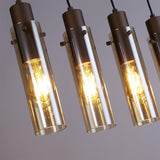 SEARCHLIGHT Sweden II 5Lt Bar Pendant - Mocha Metal & Amber Glass