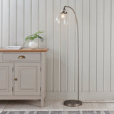 ENDON Hansen Task Floor Lamp - Brushed Silver