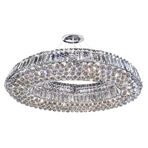 SEARCHLIGHT VESUVIUS 10Lt Oval Pendant - Chrome Metal & Clear Crystal