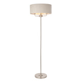 ENDON Highclere 3Lt Floor Lamp - Brushed Chrome Natural