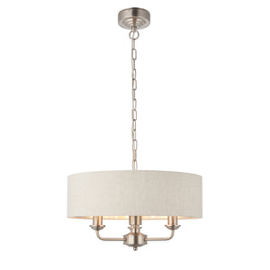 ENDON Highclere 3Lt Pendant - Brushed Chrome Natural