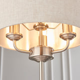 ENDON Highclere 3Lt Table Lamp - Brushed Chrome Natural