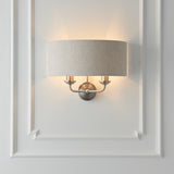 ENDON Highclere 2Lt Wall Light - Brushed Chrome Natural