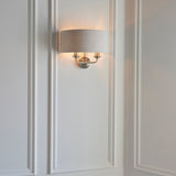 ENDON Highclere 2Lt Wall Light - Brushed Chrome Natural