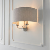 ENDON Highclere 2Lt Wall Light - Brushed Chrome Natural