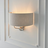 ENDON Highclere 2Lt Wall Light - Brushed Chrome Natural