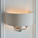 ENDON Highclere 2Lt Wall Light - Brushed Chrome Natural