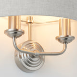 ENDON Highclere 2Lt Wall Light - Brushed Chrome Natural