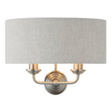 ENDON Highclere 2Lt Wall Light - Brushed Chrome Natural