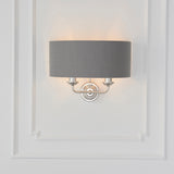 ENDON Highclere 2Lt Wall Light - Bright Nickel Charcoal