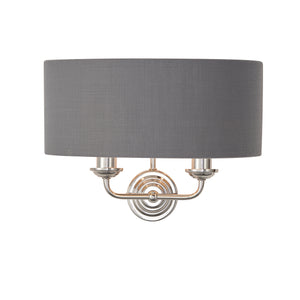 ENDON Highclere 2Lt Wall Light - Bright Nickel Charcoal