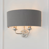 ENDON Highclere 2Lt Wall Light - Bright Nickel Charcoal