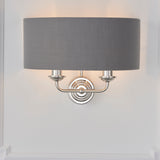 ENDON Highclere 2Lt Wall Light - Bright Nickel Charcoal