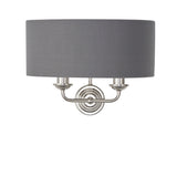 ENDON Highclere 2Lt Wall Light - Bright Nickel Charcoal