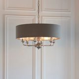 ENDON Highclere 8Lt Pendant - Bright Nickel Charcoal