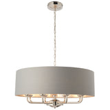 ENDON Highclere 8Lt Pendant - Bright Nickel Charcoal