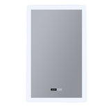 SEARCHLIGHT Rectangular Bathroom Mirror with Digital Clock - White Metal & Mirrored Glass