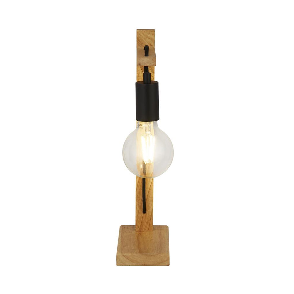 WOODY TABLE LAMP - NATURAL WOOD & BLACK METAL