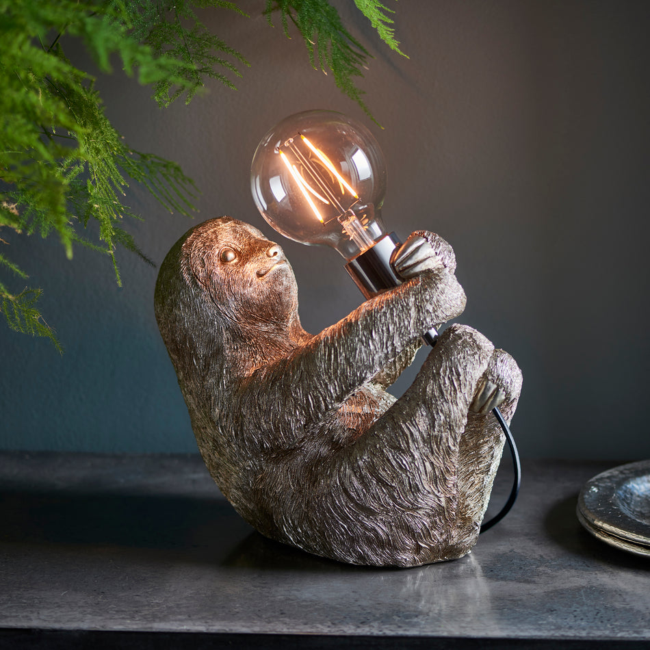 Usian Sloth Table Lamp - Silver Finish