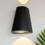 ENDON Helm 2Lt Wall Light - Black Metal