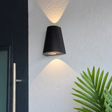 ENDON Helm 2Lt Wall Light - Black Metal