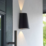 ENDON Helm 2Lt Wall Light - Black Metal