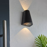 ENDON Helm 2Lt Wall Light - Black Metal