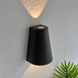 ENDON Helm 2Lt Wall Light - Black Metal