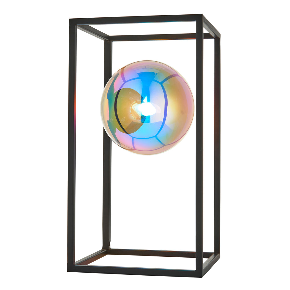 Kinjo Table Lamp - Floating Iridescent Orb Glass Shade