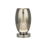 SEARCHLIGHT Cyclone Table Lamp - Chrome Metal & Smoked Glass