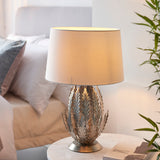 ENDON Delphine Table Lamp - Silver Leaf