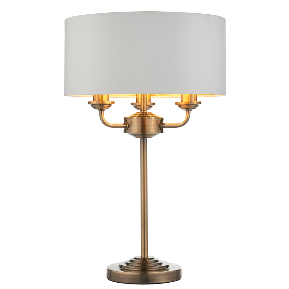 Highclere 3Lt Table Lamp - Antique Brass Vintage