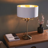 ENDON Highclere 3Lt Table Lamp - Antique Brass Vintage