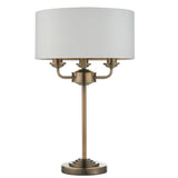 ENDON Highclere 3Lt Table Lamp - Antique Brass Vintage