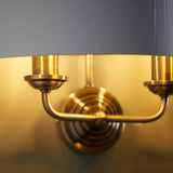 ENDON Highclere 2Lt Wall Light - Antique Brass Vintage