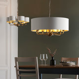 ENDON Highclere 8Lt Pendant - Antique Brass Vintage