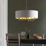 ENDON Highclere 8Lt Pendant - Antique Brass Vintage